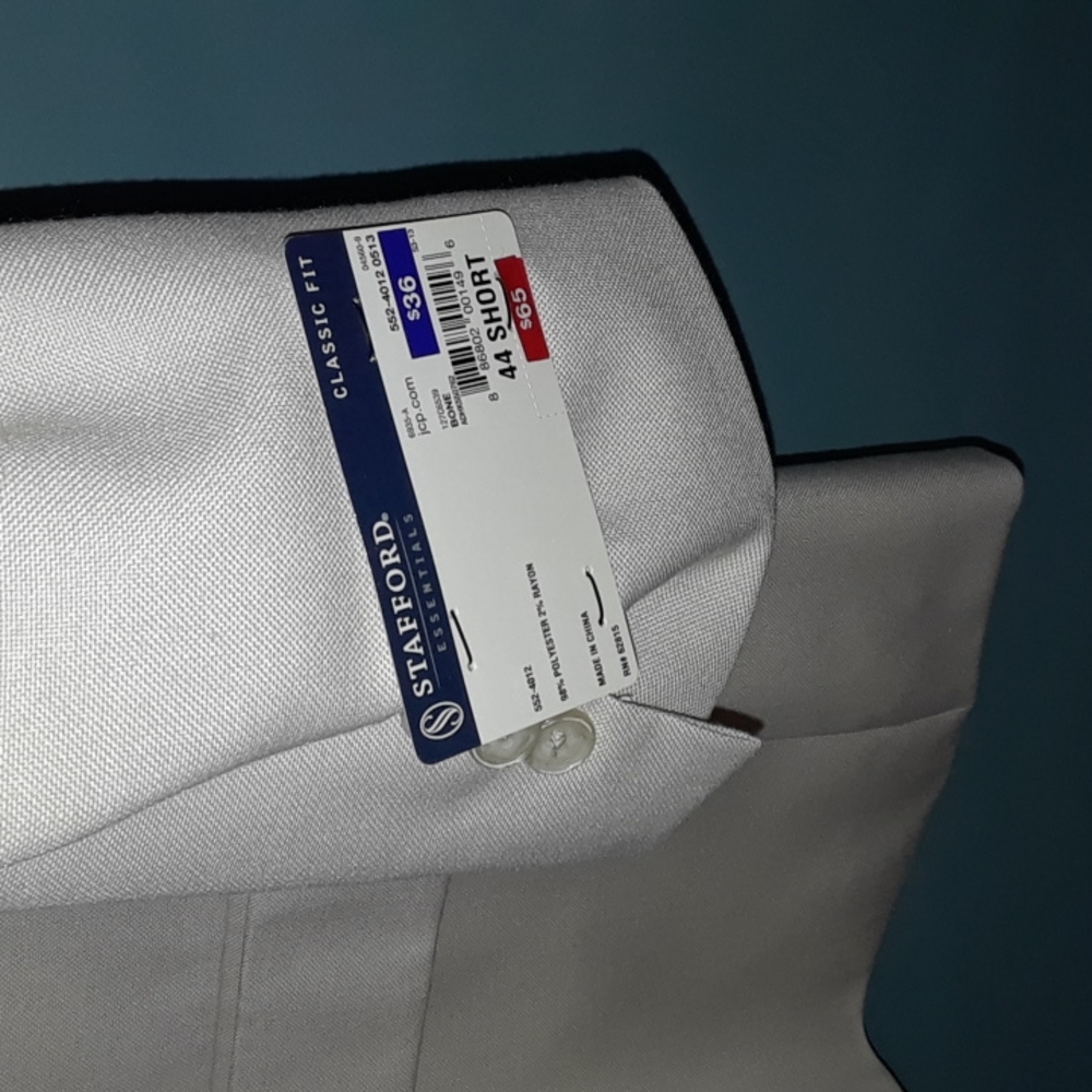 UnWorn, Unaltered Stafford 44 Short Polyester Linen Mens Suit Slacks 32/32 - Picture 7 of 16